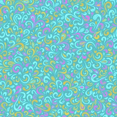 Fototapeta na wymiar Wavy doodle seamless pattern