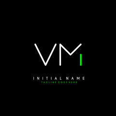 Initial V M VM minimalist modern logo identity vector