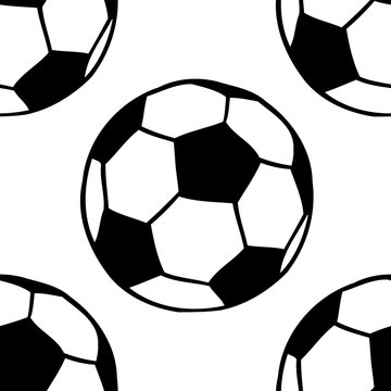 Football, soccer balls seamless pattern