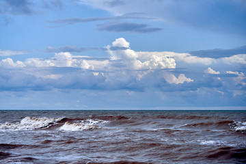 storm on the sea, the shore of the Sea of Azov