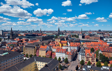 Naklejka na ściany i meble Top view of the central area in Copenhagen.