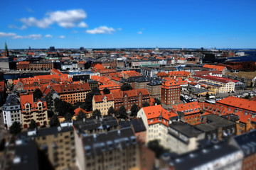 Fototapeta na wymiar Top view of the central area in Copenhagen.