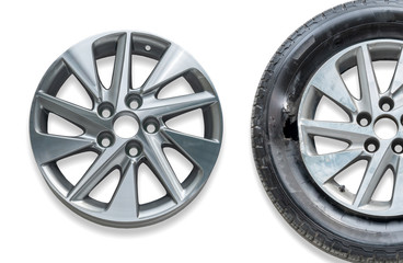 Repairing alloy wheels with metal shadows, before repairing and after repairing