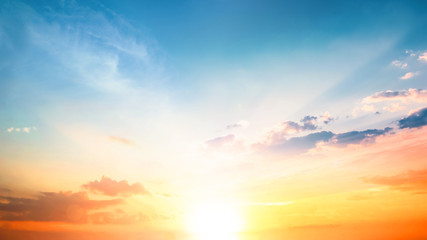 World Environment Day concept: Orange cloudy sky background