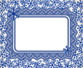 Obraz premium Christmas snowflakes blank frame vector illustration