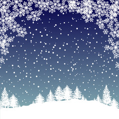 Christmas snowflakes blank frame vector illustration