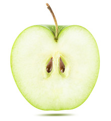 Green apple isolated on white background with clipping path