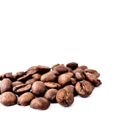 Coffee beans on white.