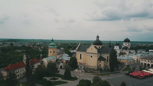 aerial view, Old polish castle in Zhovkva, Ukraine