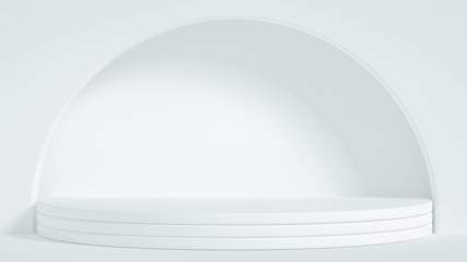 Minimalism abstract background, pedestal. 3d illustration, 3d rendering.