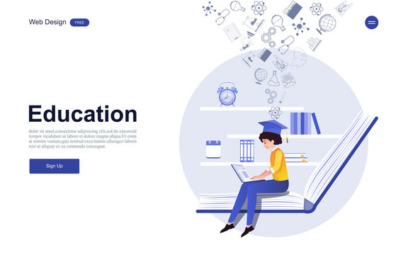 Online education, training and courses, learning.