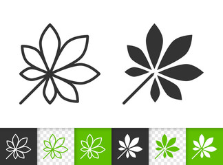 Green leaf of tree simple black line vector icon