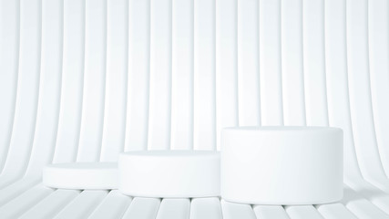 Minimalism abstract background, pedestal. 3d illustration, 3d rendering.