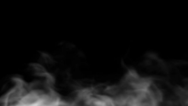 Fog loop on the ground on black background. Overlay background. 3d illustration.
