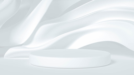 Minimalism abstract background, pedestal. 3d illustration, 3d rendering.