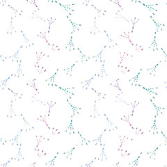 Ink Owl Footprints Seamless Repeat Pattern  