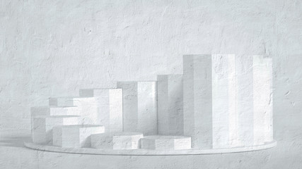 Minimalism abstract background, pedestal. 3d illustration, 3d rendering.