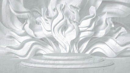 Minimalism abstract background, pedestal. 3d illustration, 3d rendering.