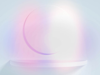 Minimalism abstract background, pedestal. 3d illustration, 3d rendering.
