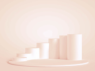 Minimalism abstract background, pedestal. 3d illustration, 3d rendering.