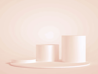 Minimalism abstract background, pedestal. 3d illustration, 3d rendering.