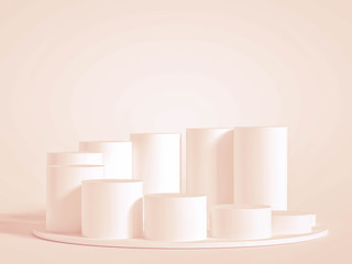 Minimalism abstract background, pedestal. 3d illustration, 3d rendering.