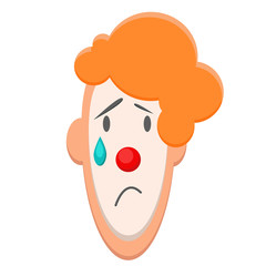 face of a sad clown 