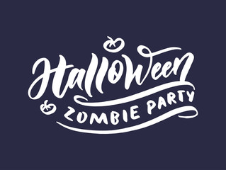 Naklejka premium Halloween logo. October holiday celebration handwritten lettering. Halloween festive decoration, stickers pack. Trick or treat, happy boo day, pick your poison, children and adults party calligraphy f