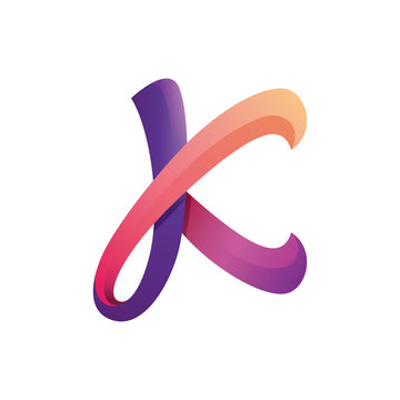 Colorful letter k logo template