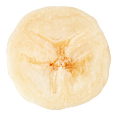banana slice isolated on white background, clipping path, full depth of field