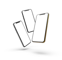 Smartphones design, template, isolated on white.  Template, mockup.