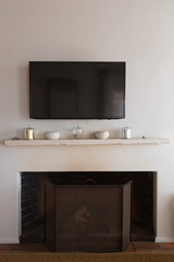 Television and fireplace at home