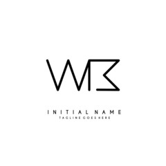 Initial W B WB minimalist modern logo identity vector