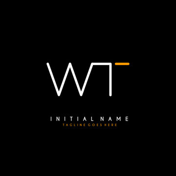 Initial W T WT minimalist modern logo identity vector