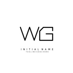 Initial W G WG minimalist modern logo identity vector
