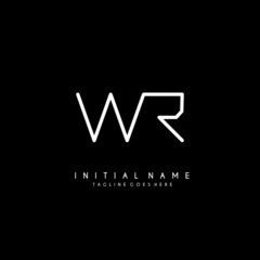 Initial W R WR minimalist modern logo identity vector