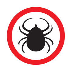 tick lyme insect warning icon- vector illustration