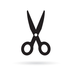 black scissors icon- vector illustration