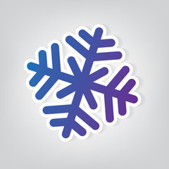 christmas snowflake tree icon- vector illustration