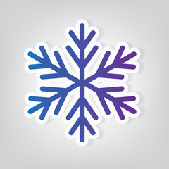 christmas snowflake tree icon- vector illustration