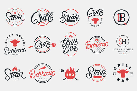 Set of hand written lettering logo