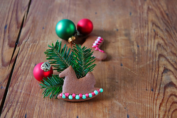 gingerbread cookies and christmas decoration
