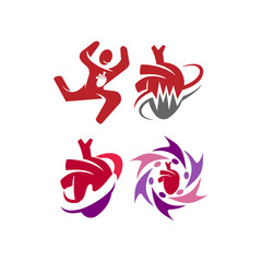 Fototapeta premium Heart attack risk vector logo icon design Illustration