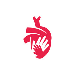 Heart attack risk vector logo icon design Illustration