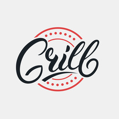 Grill hand written lettering logo