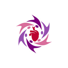 Heart attack risk vector logo icon design Illustration