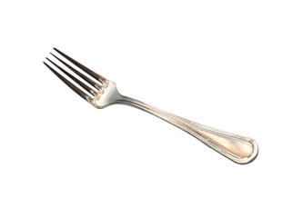 Silve fork isolated on white background