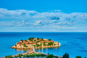 Fototapeta premium Sveti stefan island during summer 
