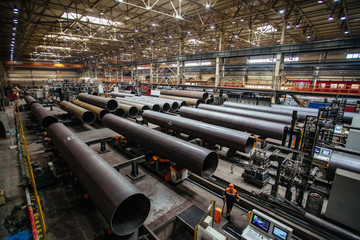 Steel pipe manufacturing by internal seam welding