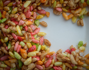 Puffed rice closeup - texture background.